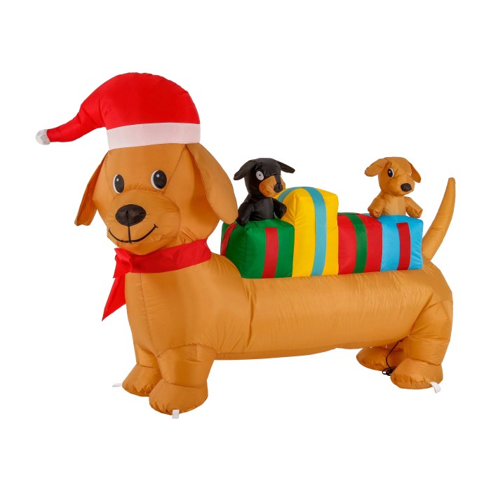 Inflatable dachshund christmas decoration