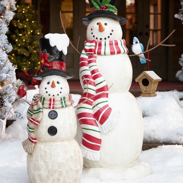 Outdoor snowman christmas decoration