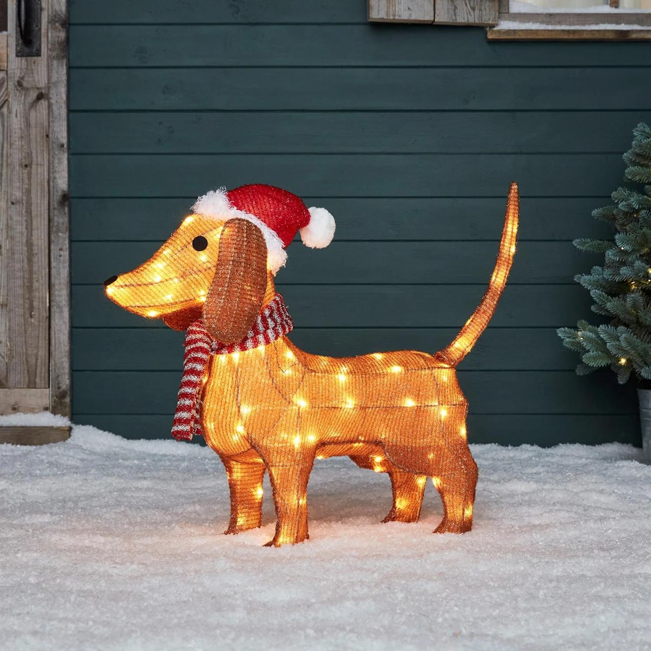 Inflatable dachshund christmas decoration